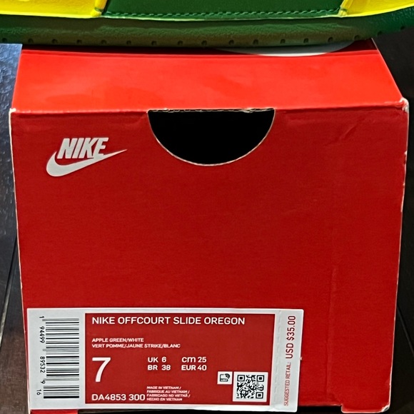 NWT NIKE UNIVERSITY OF OREGON DUCKS OFF-COURT SLIDES SZ MEN’S 7 - Picture 4 of 9